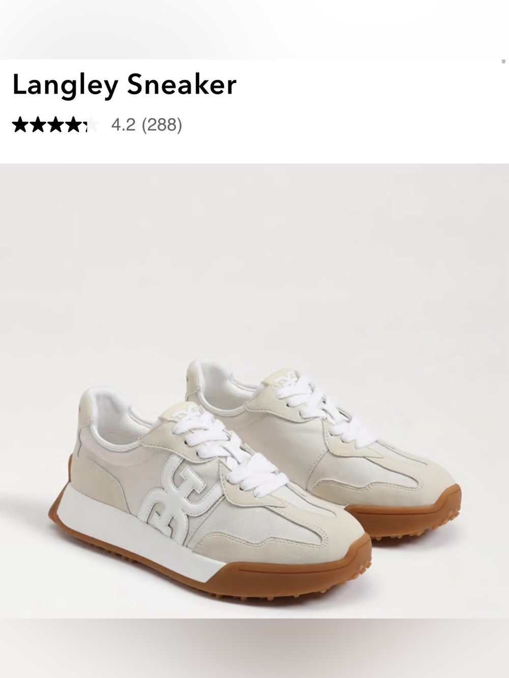 Sz 9  Sam Edelman Women's Langley Low Top Lace Up Sneakers $120